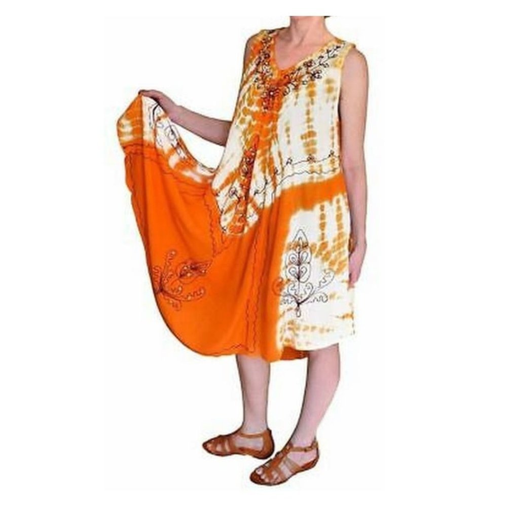 PEACH Couture Embroidered Umbrella Sun Dress Sundresses Caftan, One Size